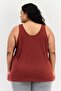 Women Plus Size Sleeveless Training Tank Top, Maroon - 4