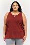 Women Plus Size Sleeveless Training Tank Top, Maroon