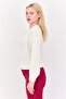 Women Crew Neck Knitted Sweater, Off White - 3