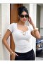 New Product Women's Modal Fabric Blouse with Side Gathering and Chest Accessories - 4