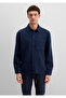 Pocket Detailed Navy Blue Shirt Loose Fit / Comfortable Cut 0211757-70490 - 4