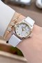 Gold Metallic Strap White Color 2 Years Warranty 29 mm Women's Wristwatch