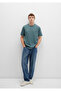 Pocket Detailed Green Basic T-Shirt Loose Fit / Loose Relaxed Fit 066248-71577 - 2