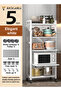 5-Layer Kitchen Storage Rack With Pull-Out Layer, Movable Home Storage Rack - 6