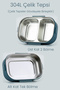 1650 ml Two Layers Three Compartments Stainless Steel Lunch Box New Generation Lunch Box - with Spoon and Fork -6715 - 4