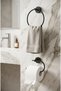 Bathroom Accessory Set Round Towel Holder Coverless Toilet Paper Holder You Can Either Paste or Assemble