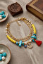 Stone Anchor Tassel Fimo Turquoise Bracelet - 3