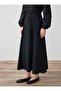 High Waist Side Zipper Detail Skirt - Black - - 5