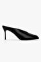 Women's Selia Black Leather Heeled Slippers - 2