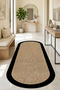 Digital Non-Slip Washable Black Jute Look Oval Living Room Carpet Kitchen Carpet Hallway Carpet Runner