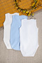 Cotton Baby Sleeveless Snap Fastener 3-Piece Bodysuit Set - 2