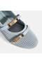 Women's Blue Metal Buckle Accessory Leather Ballerinas - 6