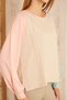 Women's Beige Powder Mint Round Neck Seam Detail Long Sleeve Sweatshirt Blouse 700-3472231 - 7
