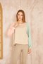 Women's Beige Powder Mint Round Neck Seam Detail Long Sleeve Sweatshirt Blouse 700-3472231 - 4