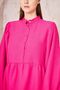 Women's Fuchsia Seersucker Balloon Sleeve Ruched Tunic / Elastic Waist Pocketed Pants Hijab Suit 3531396 - 7