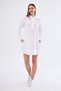 Women's White Muslin Long Sleeve Court Collar Pocketed Casual Summer Tunic Shirt Dress 700-3520341 - 4