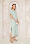 Women's Mint Short Sleeve Full Length Basic Dress / Buttoned on the Shoulder / Slit / Casual Sports 3618308 - 6