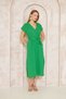 Women's Muslin Elastic Waist Benetton Slit Double Breasted Belted Casual Long Daily Dress 3612330 - 5