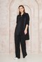 Women's Black Stretch Fabric Pleated Elastic Waist Trousers Tunic Shirt Double Pleated Loose Suit 3573374 - 2