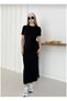 Women's Modal Fabric Lacing Detail Slit Dress - 3