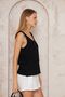 Women's Black 100% Cotton Muslin Dirty Stitching Strappy Layered Casual Basic Undershirt Blouse 3423242 - 6