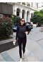 Black Hooded Contrast Transitional Puffer Coat Winter Slim Fit Windproof Zippered Women's Coat - 5