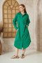 Women's Long Sleeve Poplin Oversize Long Casual Sports Tunic Shirt Dress with Pockets Emerald Green3555270 - 4
