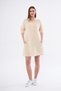 Women's Stone Muslin Long Sleeve Hakim Collar Pocketed Casual Summer Tunic Shirt Dress 3520341 - 3