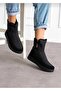 Women's Black Zippered Waterproof Snow Boots, Non-Slip Sole, Comfortable, Stretchy, and High-Quality Boots - 2