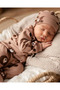 Organic Cotton 3-Piece Hospital Discharge Set Baby Rompers Set with Gloves and Hat and Booties Bear Brown