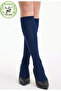 Women's Dark Blue Natural Bamboo Knee-High Socks