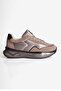 Women's Suede Sneaker with Anorak Detail and Thick Sole in Mora Mink - 2