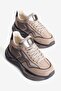 Women's Suede Sneaker with Anorak Detail and Thick Sole in Mora Mink