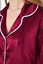 Silky Satin Women's Pajama Set Plain Pattern Piped Pajama Bridal Set - 4