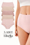 Women's 5-Pack Lycra Extra High Waist Panties Pastel Color