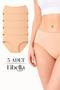 Women's High Waist Cotton Gathering Bato Panties 5-Pack