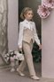 Girls' Stone-Detail Peplum Blouse Pants Shirt Bag Set - Wedding, Graduation and Event Combination