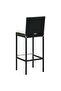 Garden Bar Stools with Cushions 4 pcs Black Poly Rattan - 6