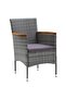 9 Piece Garden Dining Set with Cushions Poly Rattan Grey - 2