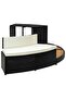 Spa Surround Black Poly Rattan and Acacia Wood - 4