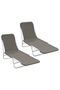 Folding Sun Loungers 2 pcs Steel and Fabric Grey