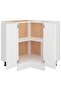 Corner Bottom Cabinet Lyon White 75.5x75.5x81.5 cm Engineered Wood - 4