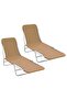 Folding Sun Loungers 2 pcs Steel and Fabric Taupe