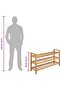 Shoe Rack with 3 Shelves 100x27x60 cm Solid Oak Wood - 5