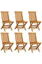 Garden Chairs with Anthracite Cushions 6 pcs Solid Teak Wood - 2