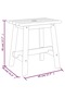 Stool 45x29x45 cm Rectangular Solid Wood Acacia - 3