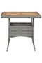 3 Piece Garden Dining Set Grey Poly Rattan and Acacia Wood - 2