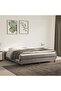 Box Spring Bed Frame Light Grey 180x200 cm Super King Velvet