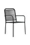 5 Piece Garden Dining Set Cotton Rope and Steel Black - 6