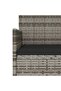 4 Piece Garden Lounge Set with Cushions Grey Poly Rattan - 8